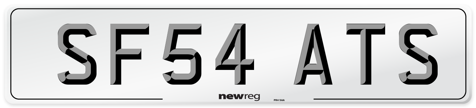 SF54 ATS Number Plate from New Reg